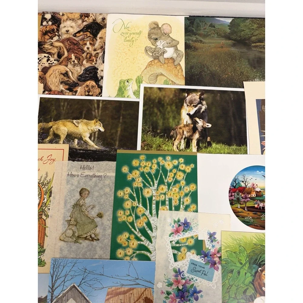 Vintage Thinking of You Cards Fronts ONLY Scrapbooking Crafts Lot of 50+